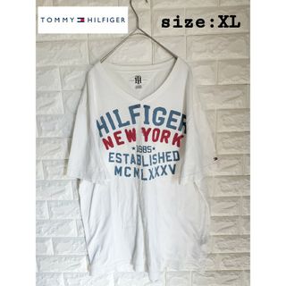 トミーヒルフィガー(TOMMY HILFIGER)のトミーヒルフィガー　Tシャツ　ホワイト　XLサイズ(Tシャツ/カットソー(半袖/袖なし))