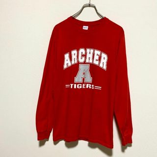 ギルタン(GILDAN)のアメリカ古着　カレッジ系　長袖　Ｔシャツ　ロンＴ　Ｓサイズ　コットン　J936(Tシャツ/カットソー(七分/長袖))