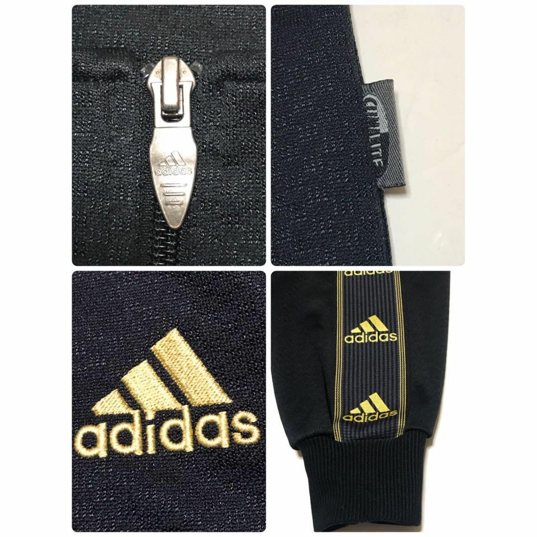 adidas(アディダス)の【日本製】アディダス　金刺繍ロゴ入りジャージ　ブラック　美品　万国旗　K673 メンズのトップス(ジャージ)の商品写真