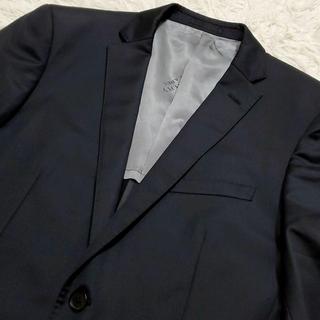 極美品 XL バーバリーブラックレーベル 背抜き 羊毛3Pスーツ 黒 極美品 XL バーバリーブラックレーベル 背抜き 羊毛3Pスーツ 黒