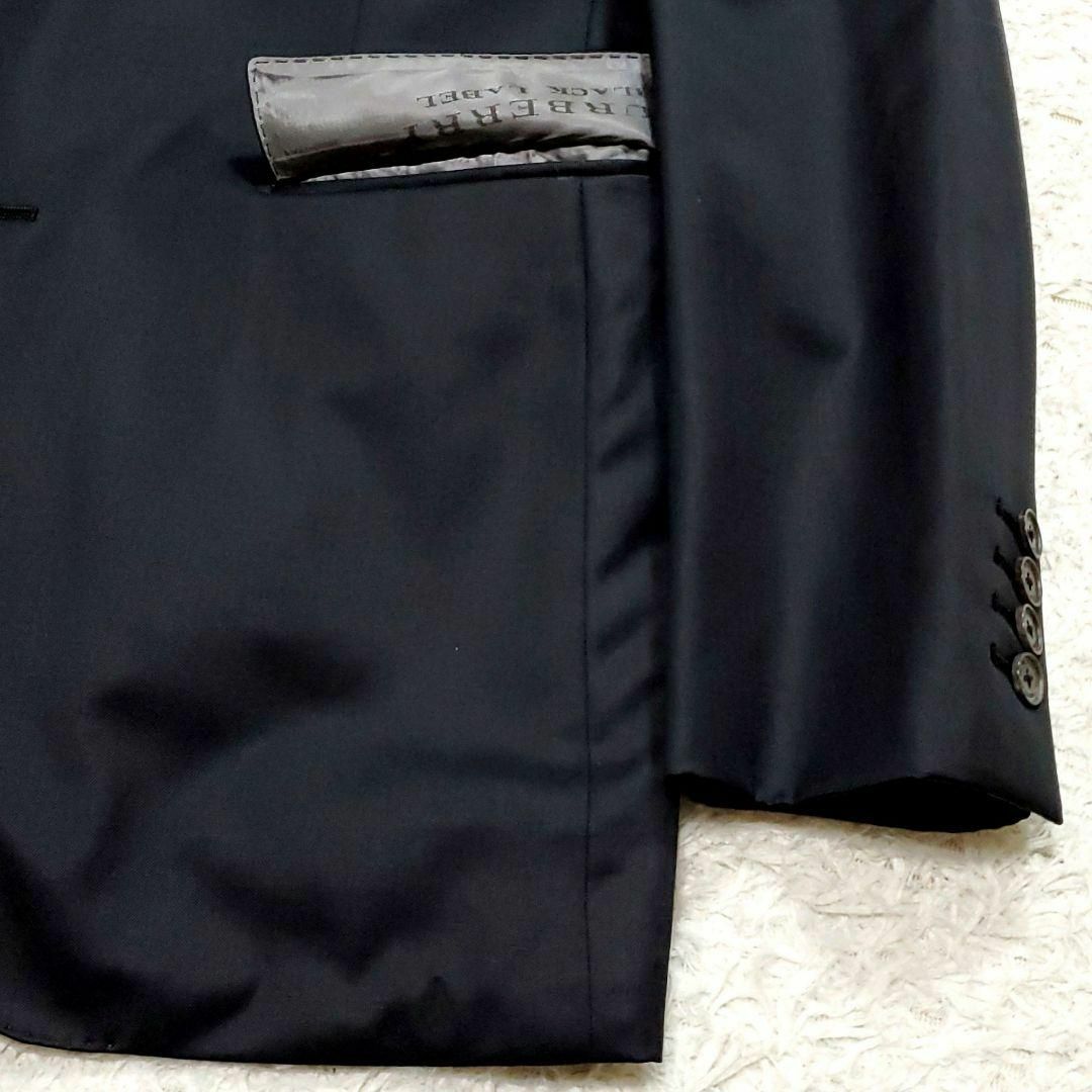 極美品 XL バーバリーブラックレーベル 背抜き 羊毛3Pスーツ 黒 極美品 XL バーバリーブラックレーベル 背抜き 羊毛3Pスーツ 黒