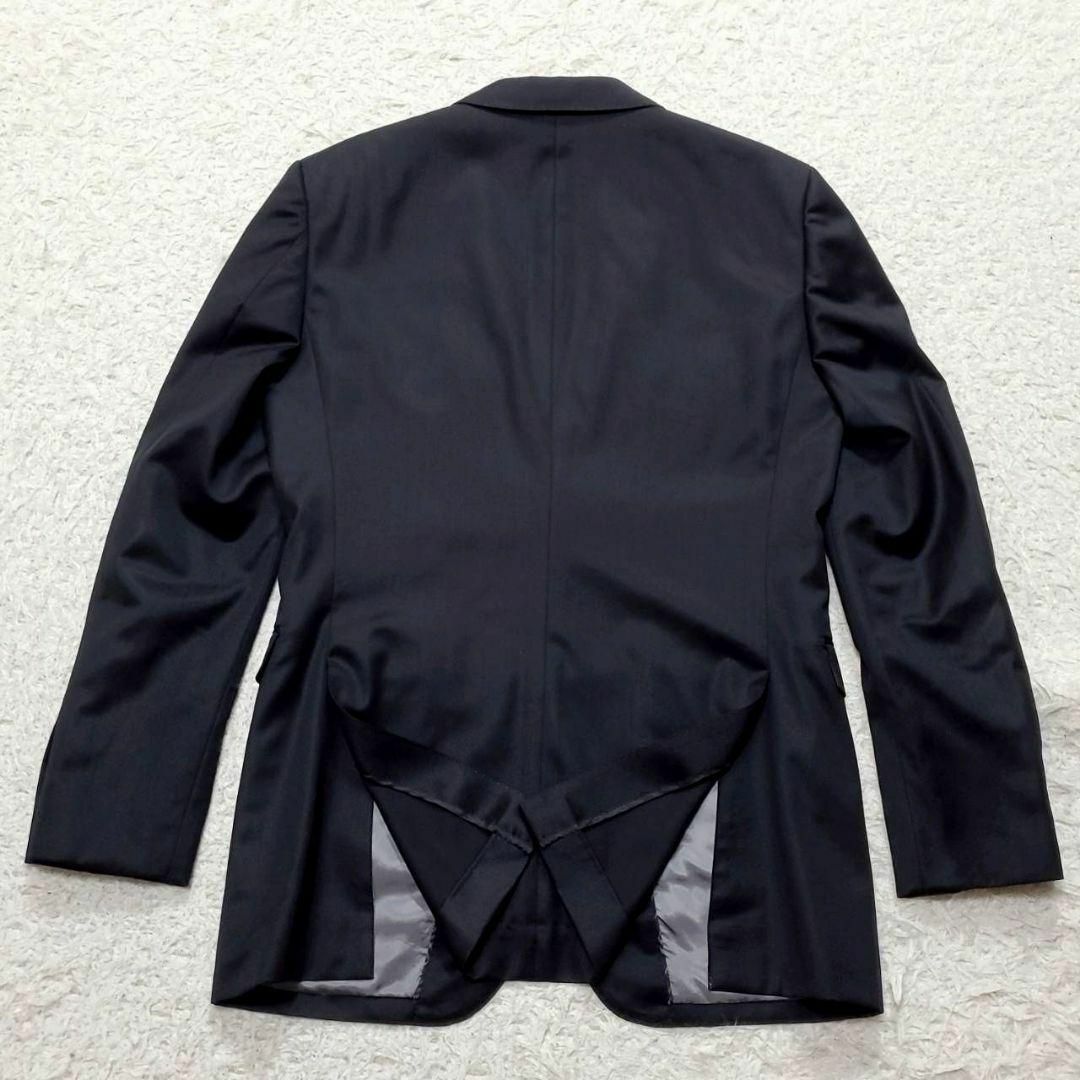 極美品 XL バーバリーブラックレーベル 背抜き 羊毛3Pスーツ 黒 極美品 XL バーバリーブラックレーベル 背抜き 羊毛3Pスーツ 黒