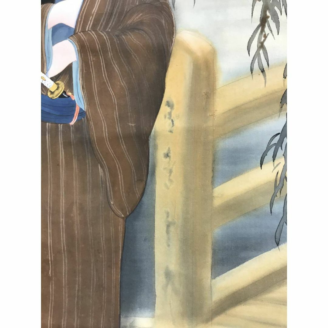 真作】秀雪/歌舞伎役者絵/浮世絵/人物図/美人画/掛軸☆宝船☆AD 真作】秀雪/歌舞伎役者絵/浮世絵/人物図/美人画/掛軸☆宝船☆AD