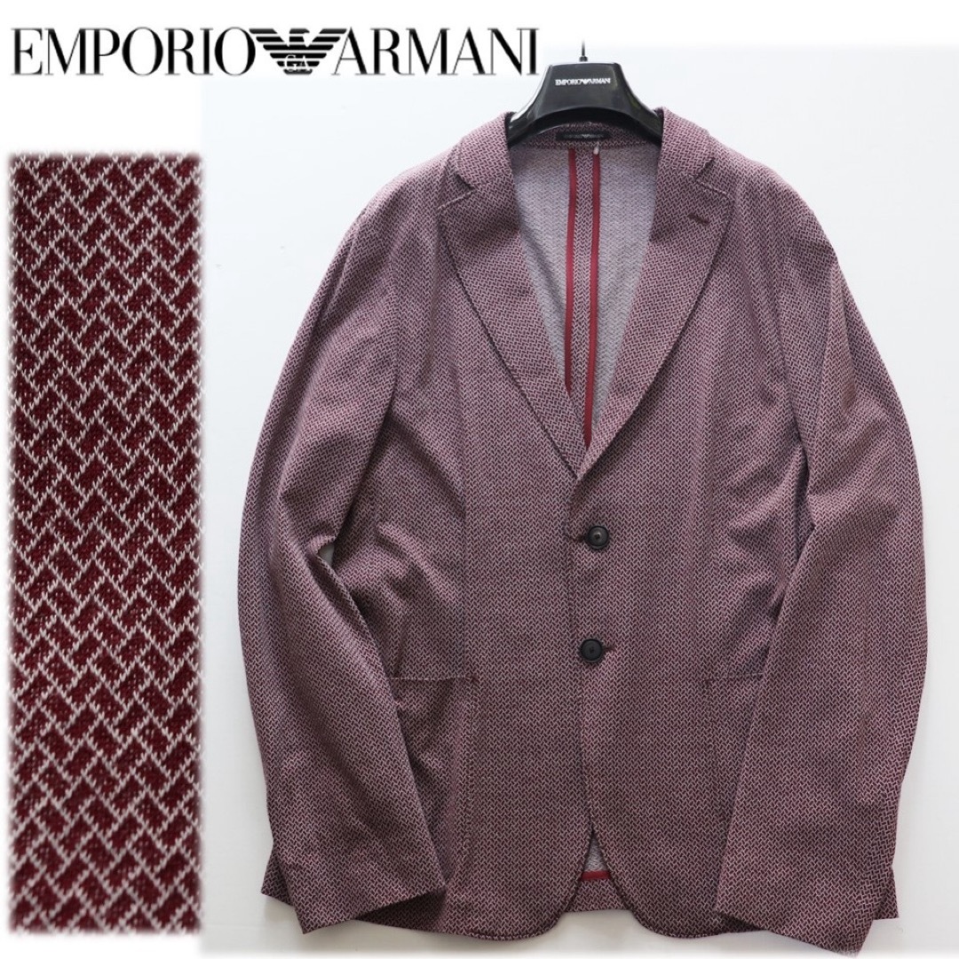Emporio Armani(エンポリオアルマーニ)の《エンポリオアルマーニ》新品 檜垣柄 2Bアンコンジャケット 50(XL) メンズのジャケット/アウター(テーラードジャケット)の商品写真