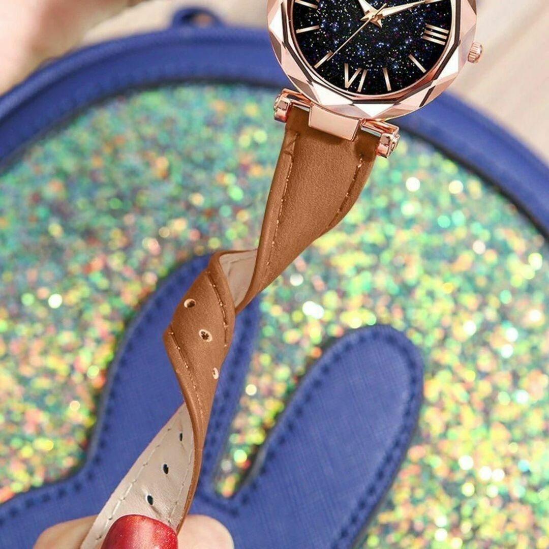 ⭐️フォロー割⭐️腕時計 ゴールド レザー腕時計 トップブランド #C44-1 レディースのファッション小物(腕時計)の商品写真