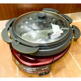 【美品】TIGERグリルなべ(CQD-A)深鍋・焼肉・たこ焼き(調理機器)