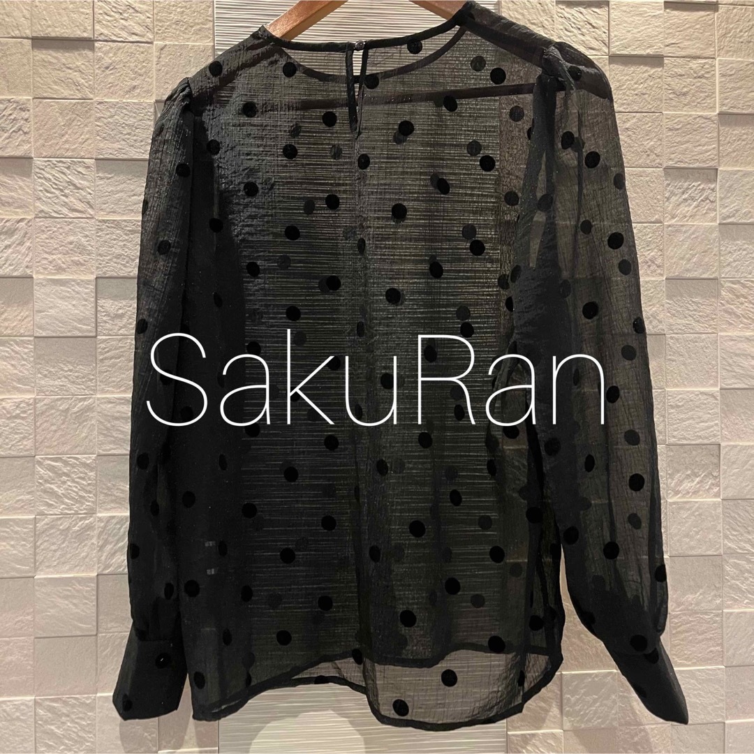 ドット シアー ブラウス ブラック♡16バースデーバッシュ スナイデル zara レディースのトップス(シャツ/ブラウス(長袖/七分))の商品写真