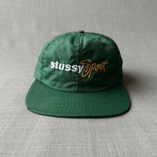 STUSSY - Old Stussy Sport 90s USA製 ナイロンキャップ グリーン