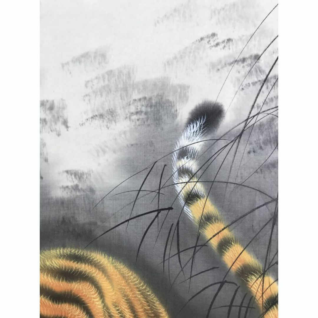 真作/翠岩/猛虎図/トラ図/とら図/花鳥図/動物図/掛軸☆宝船☆AE 真作/翠岩/猛虎図/トラ図/とら図/花鳥図/動物図/掛軸☆宝船☆AE