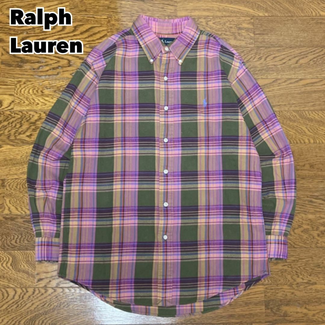 Ralph Lauren(ラルフローレン)の90s-00s Ralph Lauren ラルフローレン チェックシャツ L メンズのトップス(Tシャツ/カットソー(七分/長袖))の商品写真