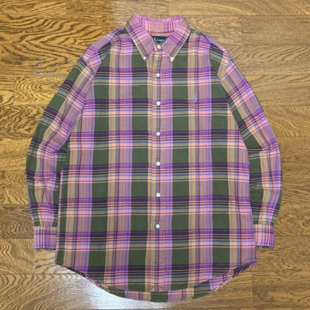 Ralph Lauren(ラルフローレン)の90s-00s Ralph Lauren ラルフローレン チェックシャツ L メンズのトップス(Tシャツ/カットソー(七分/長袖))の商品写真