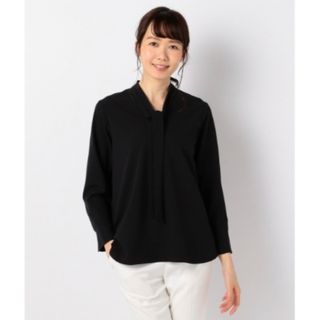 アイシービー(ICB)のICB★美品★大きいサイズ　洗える　ボウタイカットソー　くろ(シャツ/ブラウス(長袖/七分))