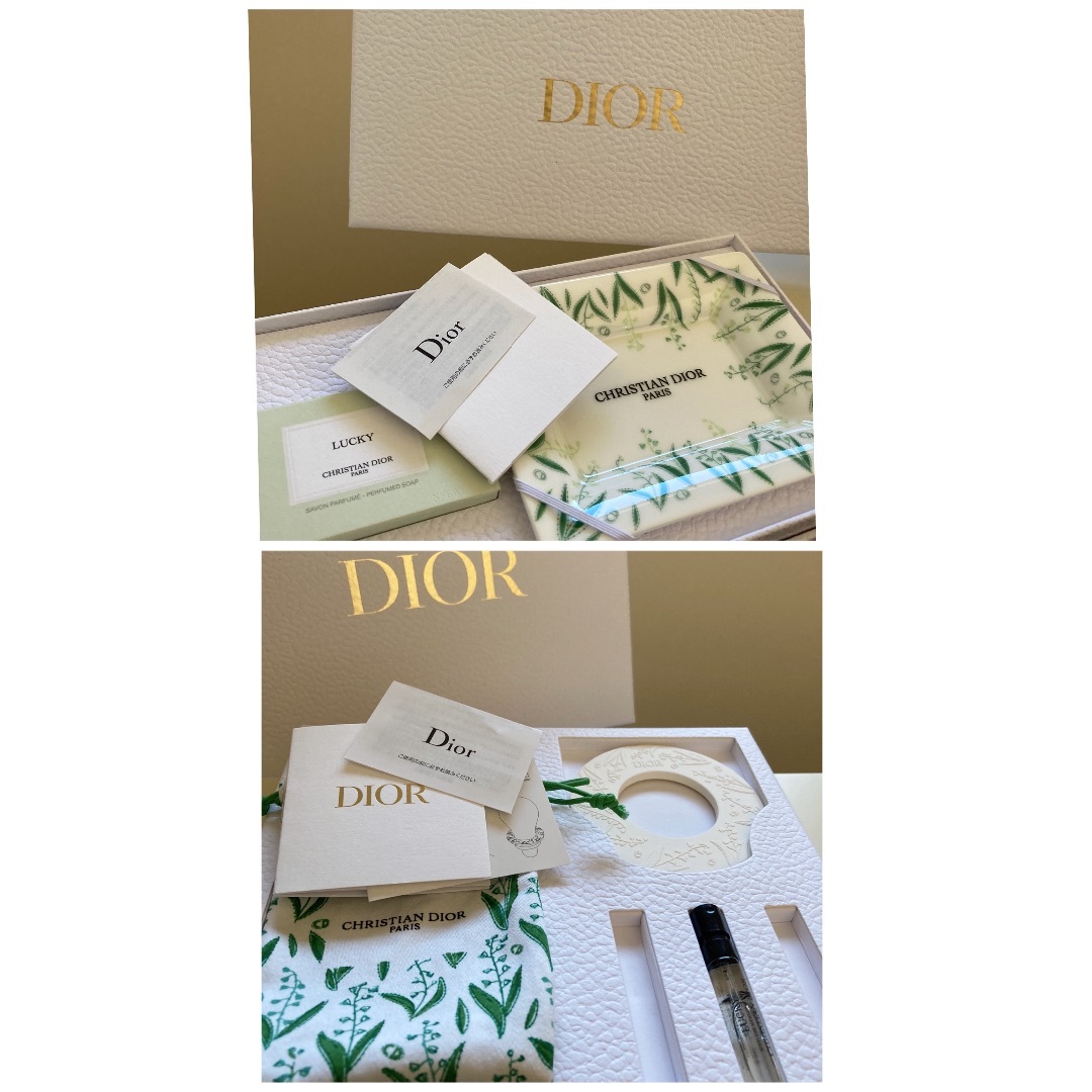 Christian Dior(クリスチャンディオール)のクリスチャン　ディオール　ソープトレイ　ラッキー　ソープ　香水　ポーチ　セット インテリア/住まい/日用品のキッチン/食器(食器)の商品写真