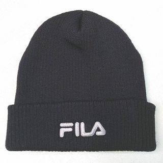 フィラ(FILA)のFILA ニット帽 黒 フリーサイズ 男女関係なく着用できます(ニット帽/ビーニー)