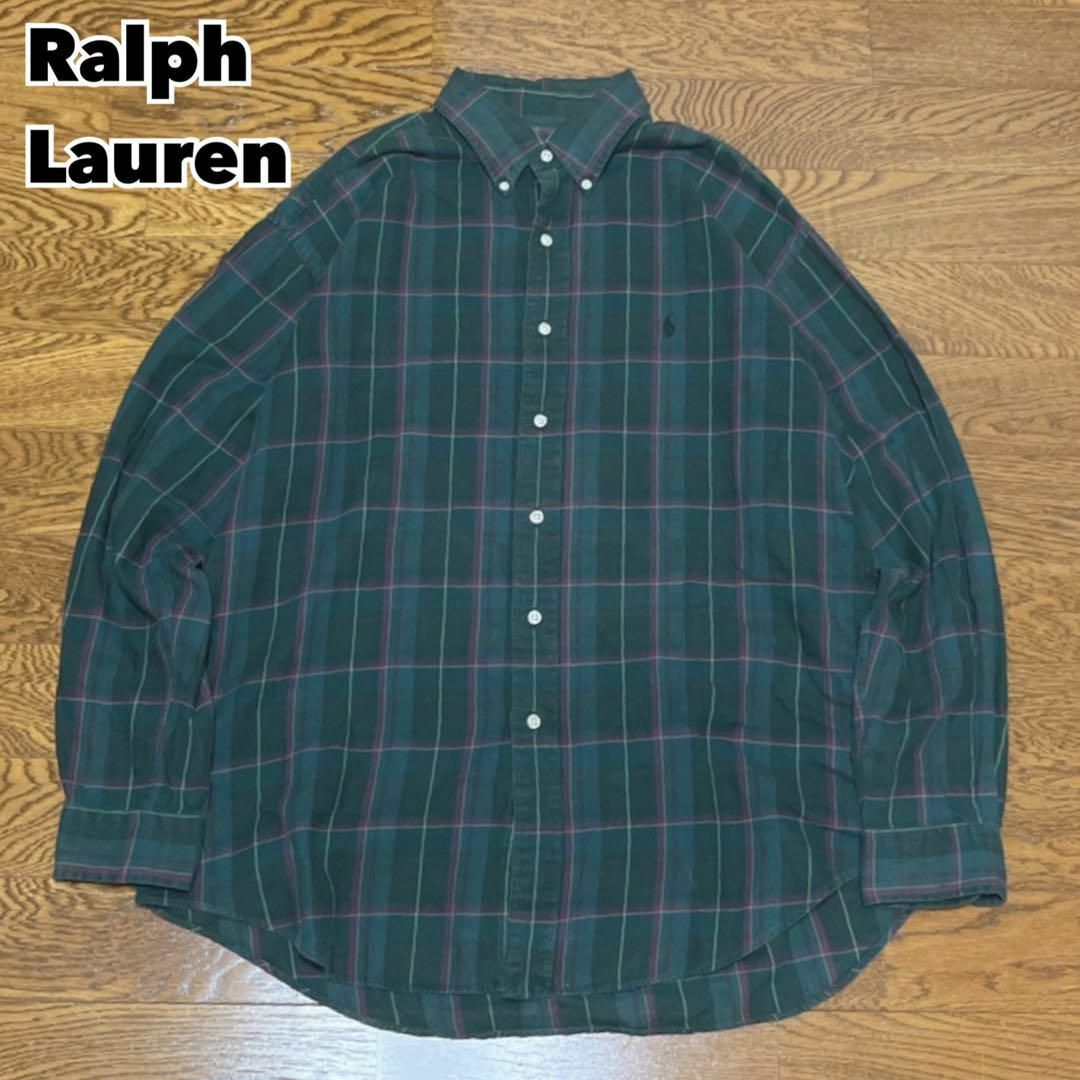 Ralph Lauren(ラルフローレン)の90s Ralph Lauren ラルフローレン チェックシャツ BLAKE L メンズのトップス(Tシャツ/カットソー(七分/長袖))の商品写真