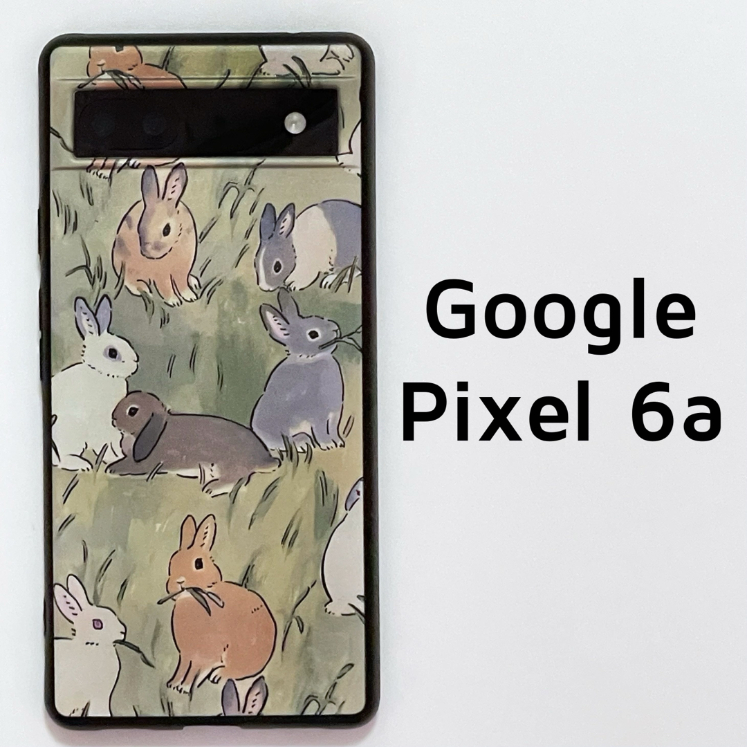 Google Pixel 6a 緑 うさぎ ソフトケース カバー ピクセル スマホ/家電/カメラのスマホアクセサリー(Androidケース)の商品写真