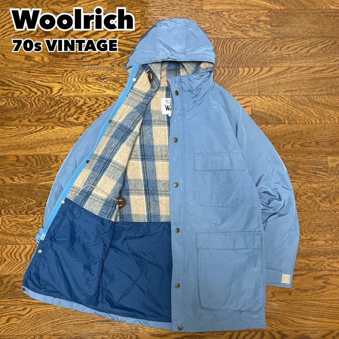 WOOLRICH(ウールリッチ)の70s Woolrich ウールリッチ マウンテンパーカー 水色 メンズのジャケット/アウター(マウンテンパーカー)の商品写真