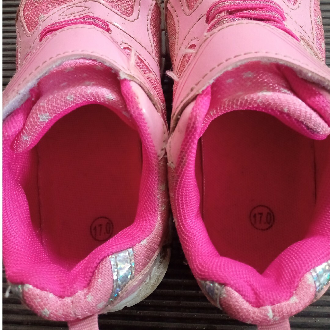 17センチ スニーカー ピンク キッズ/ベビー/マタニティのキッズ靴/シューズ(15cm~)(スニーカー)の商品写真