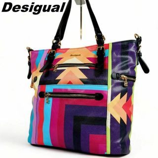 DESIGUAL - デシグアル トートバッグ ショルダーバッグ 2way PVC マルチカラー A4