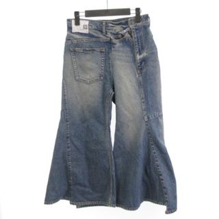 ミハラヤスヒロ 23SS アシンメトリー フレア デニムパンツ ブルー 40(デニム/ジーンズ)