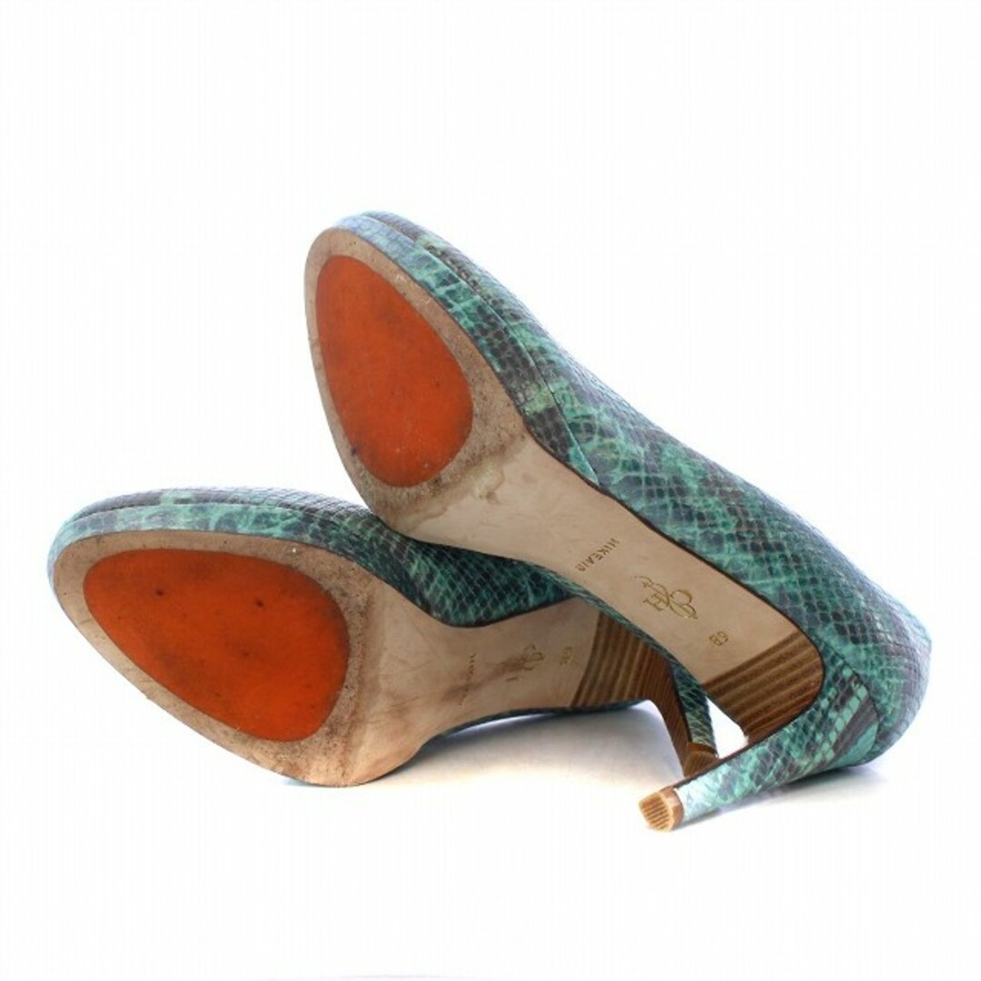 Cole Haan(コールハーン)のコールハーン パンプス ラウンドトゥ ハイヒール 6B 23.0cm 緑 レディースの靴/シューズ(ハイヒール/パンプス)の商品写真