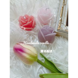 ハンドメイド　キャンドル　韓国　バラ　薔薇　インテリア　プレゼント　オススメ(アロマ/キャンドル)