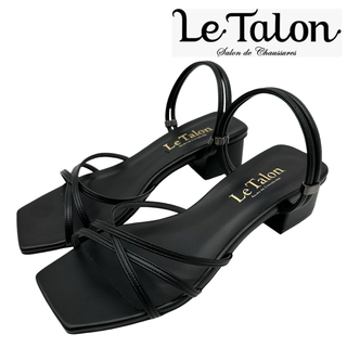 ルタロン(Le Talon)の〈美品〉LE TALON ルタロン【22.5cm】ストラップ サンダル 黒(サンダル)