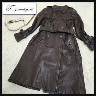 ティヤマイパリ(t.yamai paris)の【高級】t.yamai paris 山羊革 ダブル レザーコート トレンチコート(ライダースジャケット)