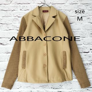 【軽量】ABBACONE フェイクレザー&ニット ドッキング ジャケット