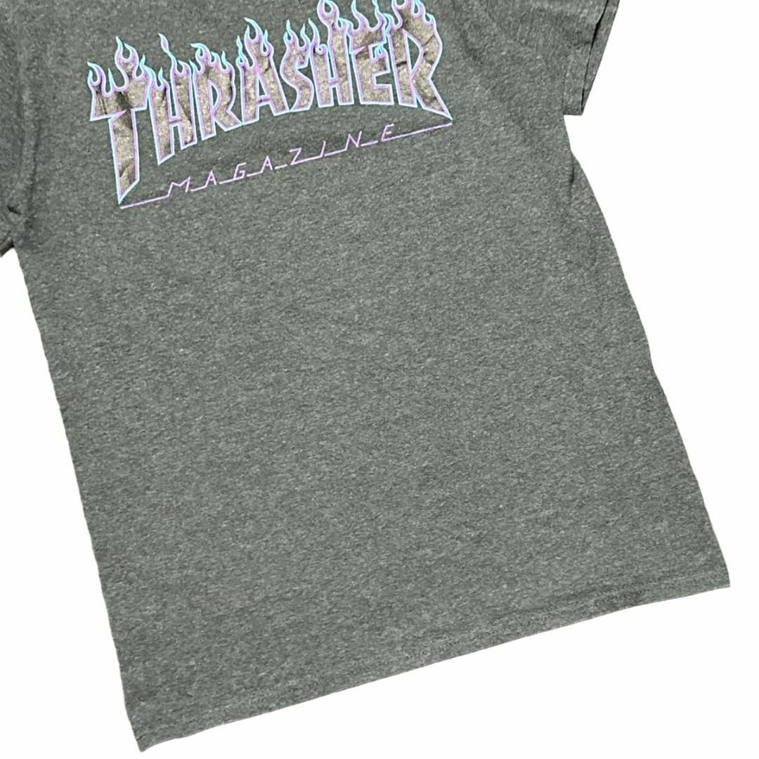 THRASHER(スラッシャー)のスラッシャー 半袖Tシャツ 炎 スペードタグ グレー US古着 v35 メンズのトップス(Tシャツ/カットソー(半袖/袖なし))の商品写真