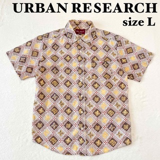 URBAN RESEARCH - 【美品】アーバンリサーチ　メンズ半袖シャツ　ゆったり　カジュアル　シンプル　L