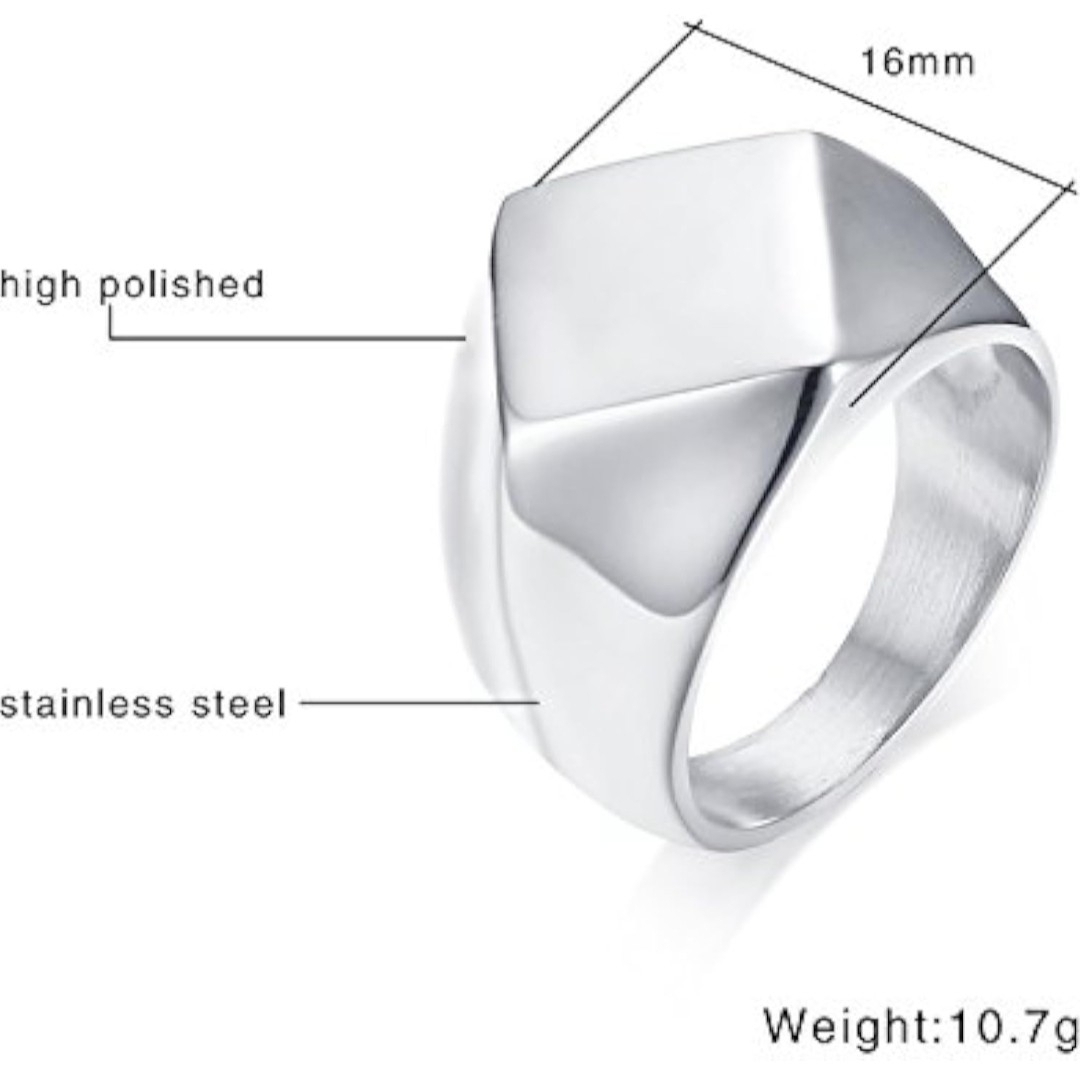 A209 リング シルバー 指輪 チタン ステンレス メンズ おしゃれ 16mm メンズのアクセサリー(リング(指輪))の商品写真