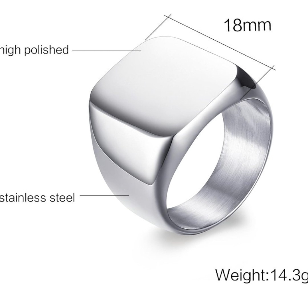 A207 リング シルバー 指輪 チタン ステンレス メンズ おしゃれ 18mm メンズのアクセサリー(リング(指輪))の商品写真