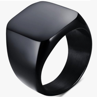 A208 リング ブラック 指輪 チタン ステンレス メンズ おしゃれ 18mm(リング(指輪))