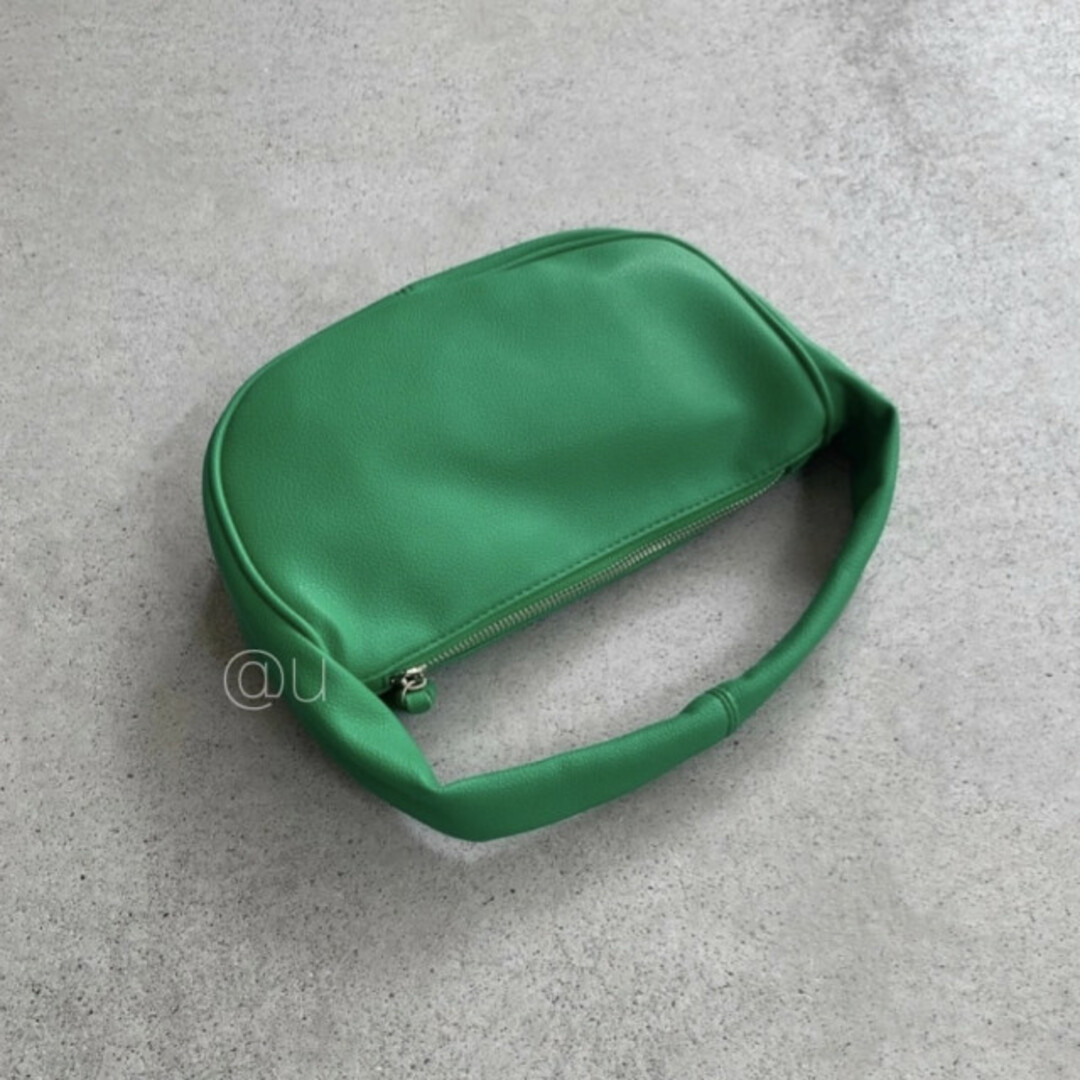 ワンハンドル ムーンバッグ ハンドバッグ ショルダーバッグ 緑 green 韓国 レディースのバッグ(ハンドバッグ)の商品写真