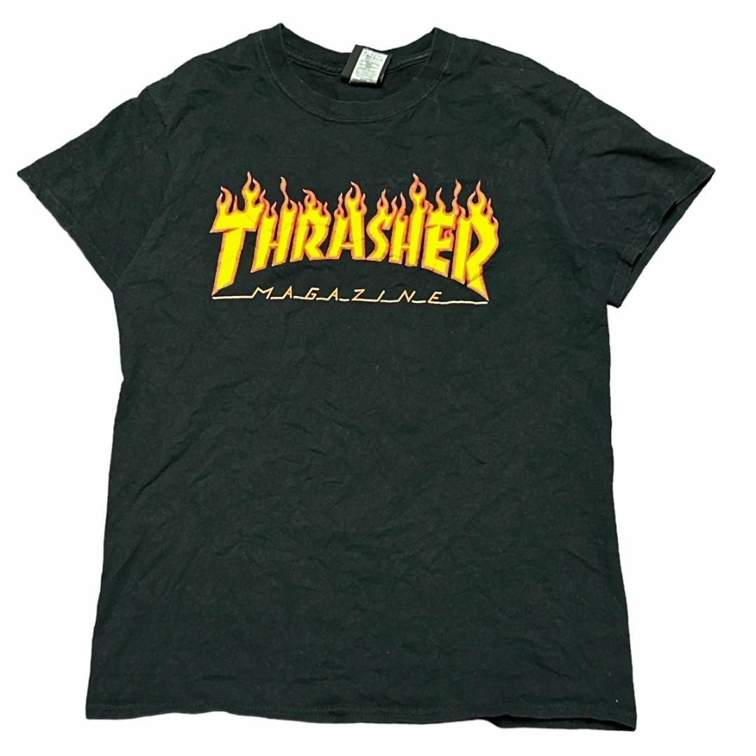 THRASHER(スラッシャー)のスラッシャー 半袖Tシャツ 炎 スペードタグ ブラック US古着 v36 メンズのトップス(Tシャツ/カットソー(半袖/袖なし))の商品写真