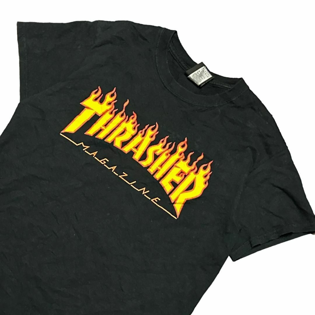 THRASHER(スラッシャー)のスラッシャー 半袖Tシャツ 炎 スペードタグ ブラック US古着 v36 メンズのトップス(Tシャツ/カットソー(半袖/袖なし))の商品写真