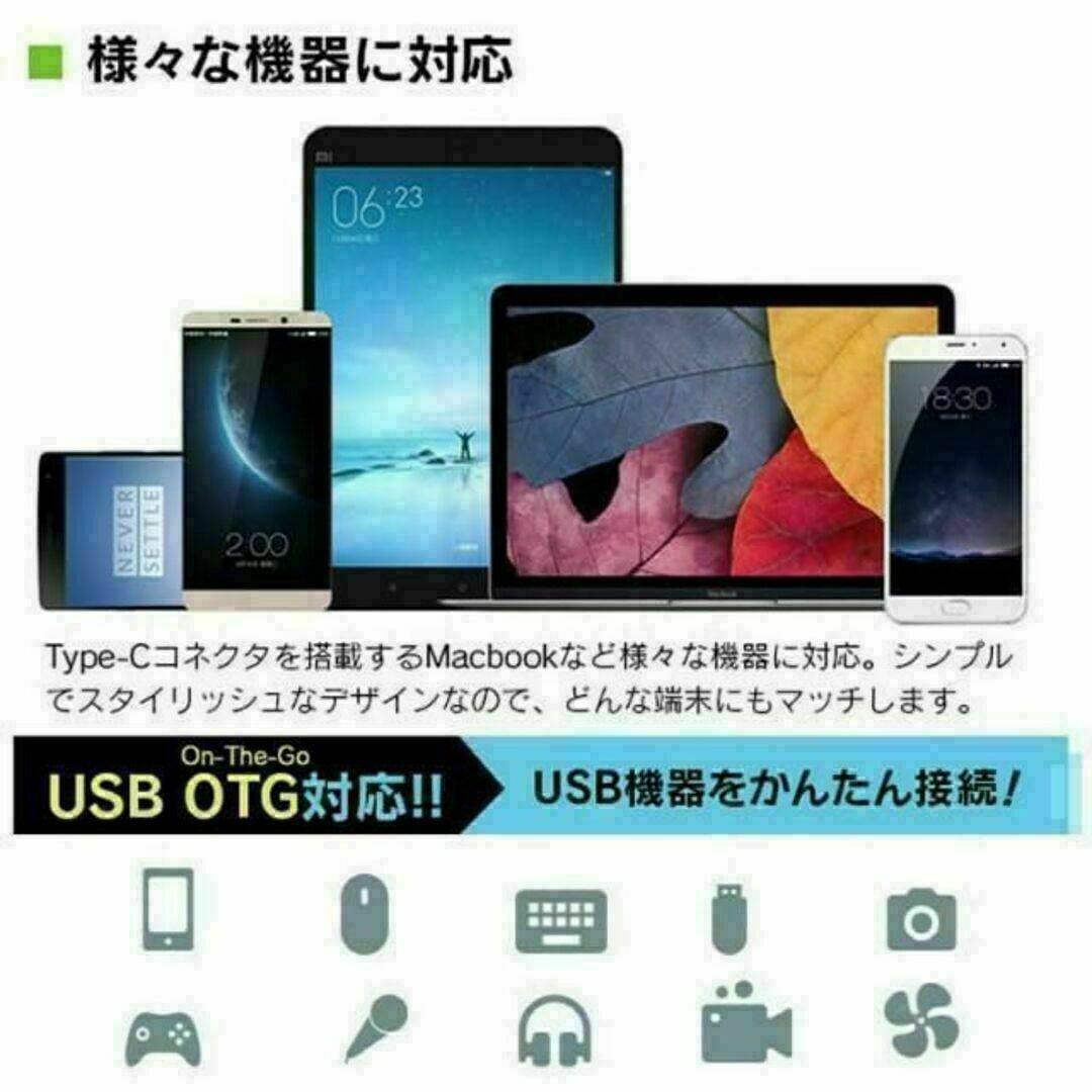 USB3.0 Type-C-USB-OTG変換アダプタ-便利！！　ブラック♪ エンタメ/ホビーのエンタメ その他(その他)の商品写真