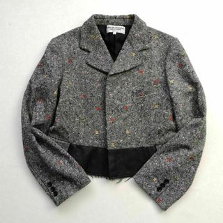 コムデギャルソン(COMME des GARCONS)のローブドシャンブル　コムデギャルソン　三つ葉刺繍　ウール　ジャケット　グレー　L(その他)