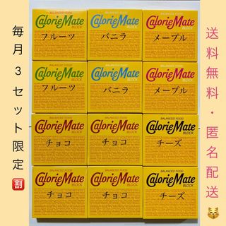 オオツカセイヤク(大塚製薬)の【カロリーメイト4本入12箱】フルーツ.チョコ.メープル.バニラ.チーズ 割引中(菓子/デザート)