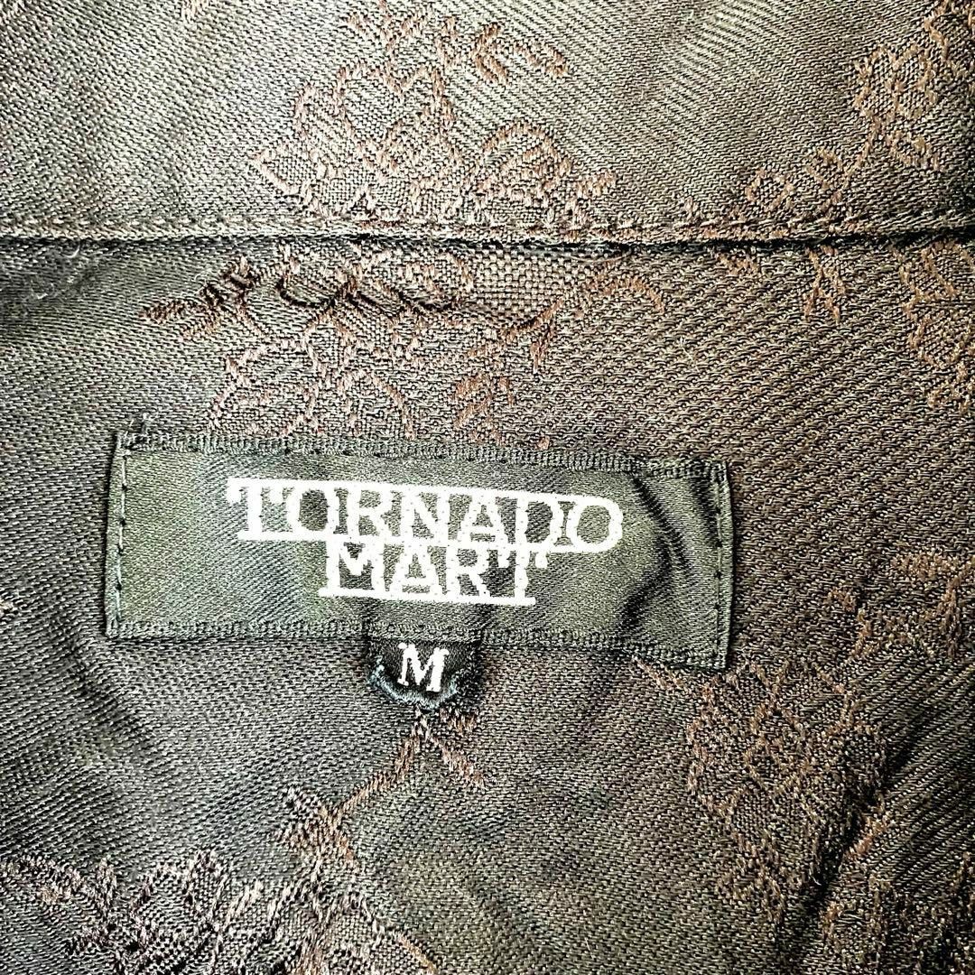 TORNADO MART(トルネードマート)の美品✨トルネードマート 長袖シャツ シワ加工 ジャガード 刺繍 花柄 茶色 M メンズのトップス(シャツ)の商品写真