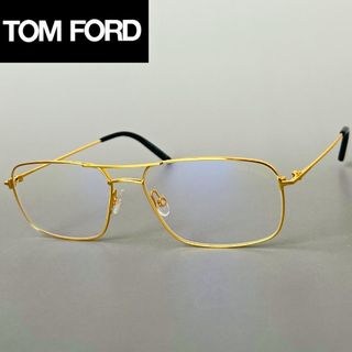 TOM FORD EYEWEAR - トムフォード メガネ メンズ レディース ツーブリッジ ゴールド メタル 黒 金