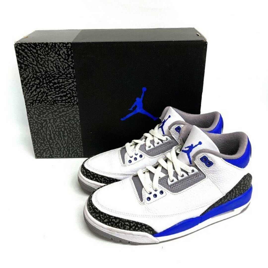 NIKE(ナイキ)の★NIKE ナイキ CT8532-145 AIR JORDAN 3 RETRO RACER BLUE ホワイト×ブルー×ブラック size25.5cm メンズの靴/シューズ(スニーカー)の商品写真