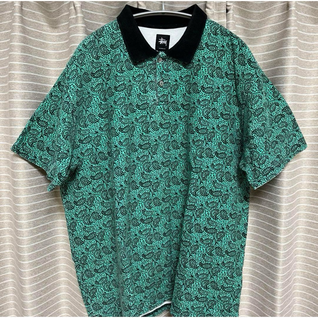 STUSSY - 【希少】STUSSY ポロシャツ ペイズリー XL グリーン 緑 