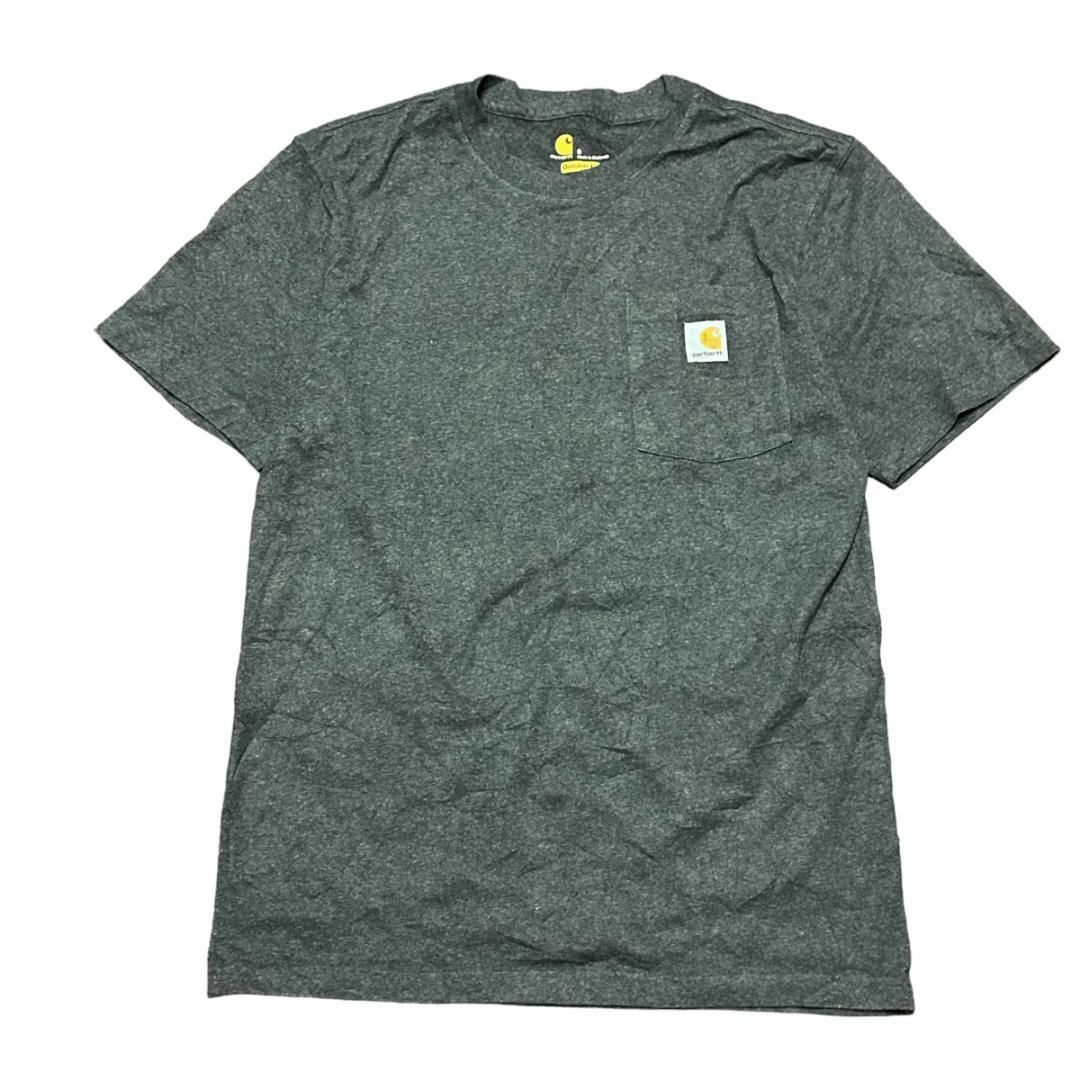 carhartt(カーハート)のcarhartt カーハート 半袖Tシャツ ロゴパッチ グレー US古着v39 メンズのトップス(Tシャツ/カットソー(半袖/袖なし))の商品写真