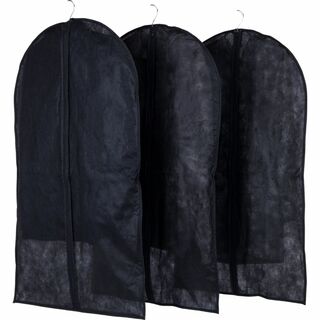 アストロ 衣類カバー ブラック ショートサイズ 3枚組 両面不織布 洋服カバー (押し入れ収納/ハンガー)