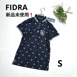 フィドラ(FIDRA)の新品未使用❗️フィドラ　S 半袖ポロシャツ　レディース　ネイビー　総柄(ウエア)