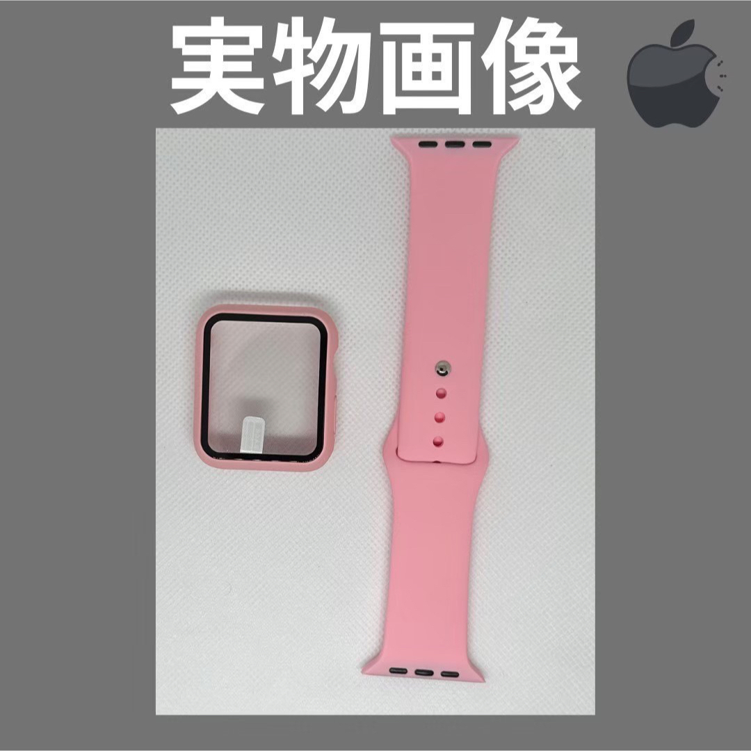 Apple Watch アップルケース ラバーバンド ピンク 38㎜ S レディースのファッション小物(腕時計)の商品写真