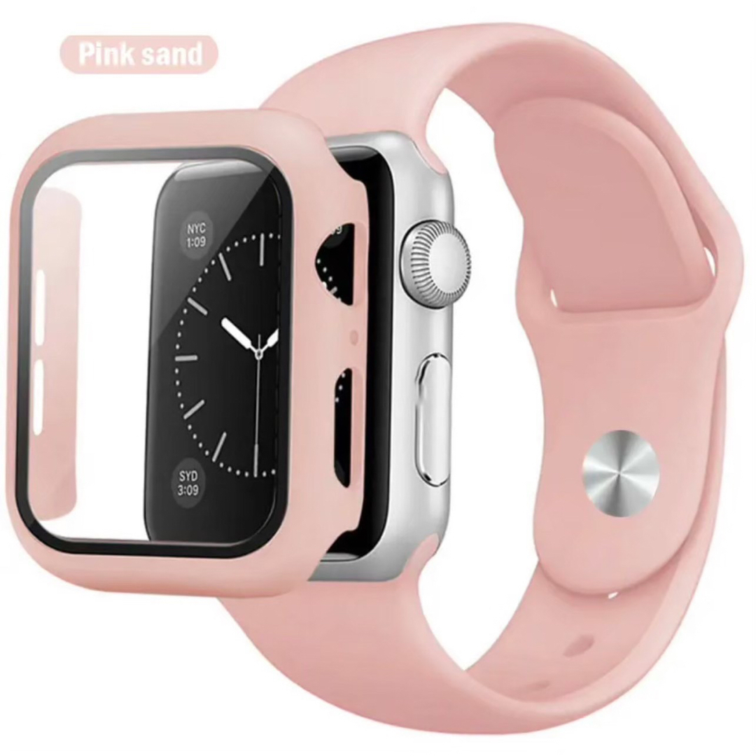 Apple Watch アップルケース ラバーバンド ピンク 38㎜ S レディースのファッション小物(腕時計)の商品写真