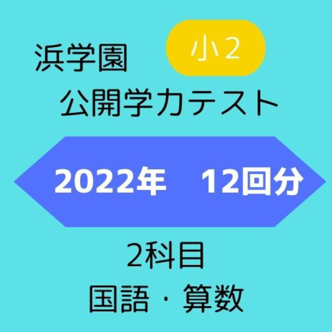 浜学園　小2 公開学力テスト　2022年度12回分国語算数2科目 エンタメ/ホビーの本(語学/参考書)の商品写真